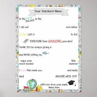 Lärarchoklad Board, Candy Poster meddelandegåva