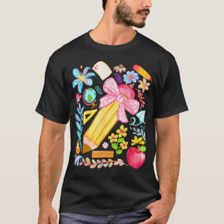 Lärarcoquettebågepenna Glad första skoldagen tillb T Shirt