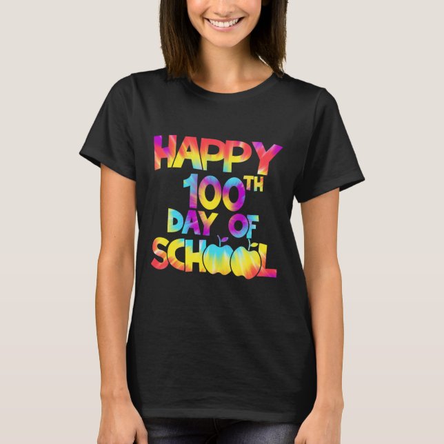 Lärardag 100 dagar i skolan 100 dagar t shirt (Framsida)