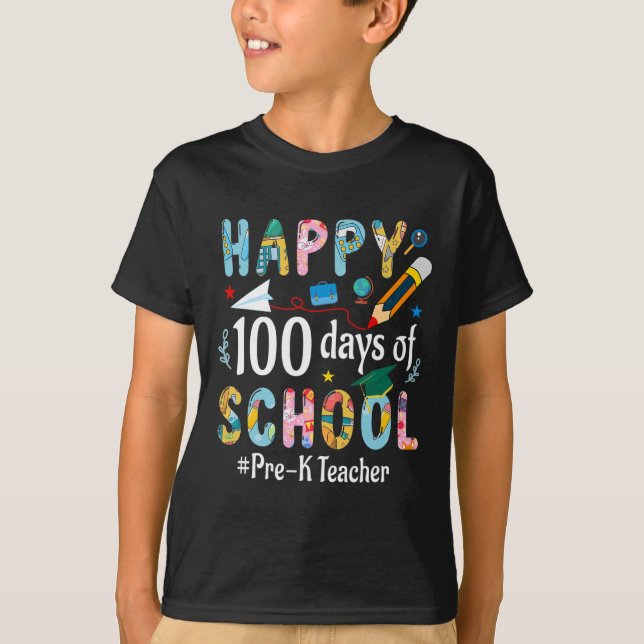 Lärardag 100 Roligtar i skolan T Shirt (Framsida)