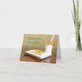 Lärardag för anteckningsbok och kalkylator tack kort