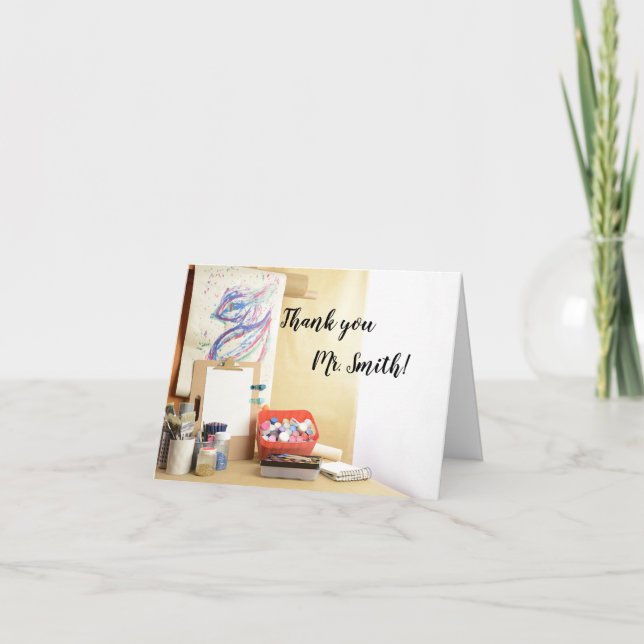 Lärardag i Art Class Teacher Tack Kort (Framsida)