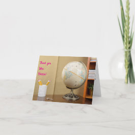 Lärardag i klassrum tack kort