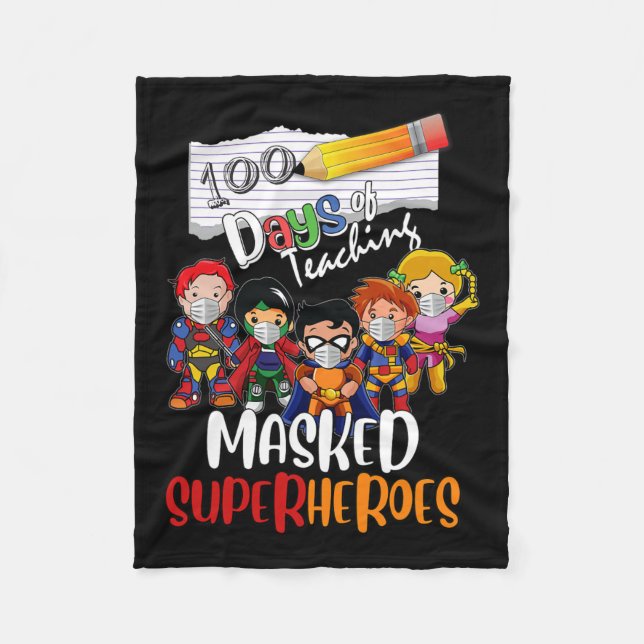 Lärardagar i Mask Superheroes Lärare Life G Fleecefilt (Framsidan)