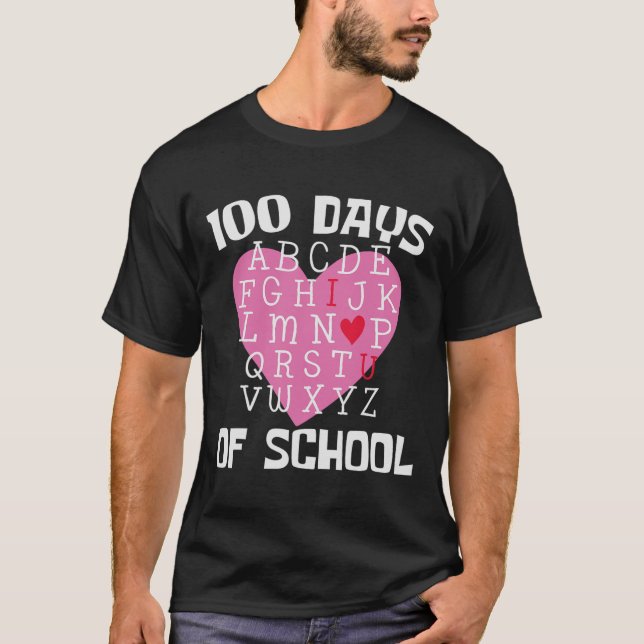 Lärardagar i skolan Alphabet 100-dagslärare Studen T Shirt (Framsida)