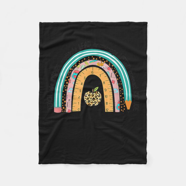 Lärardagen - 100 dagar Smartare regnbåge Fleecefilt (Framsidan)