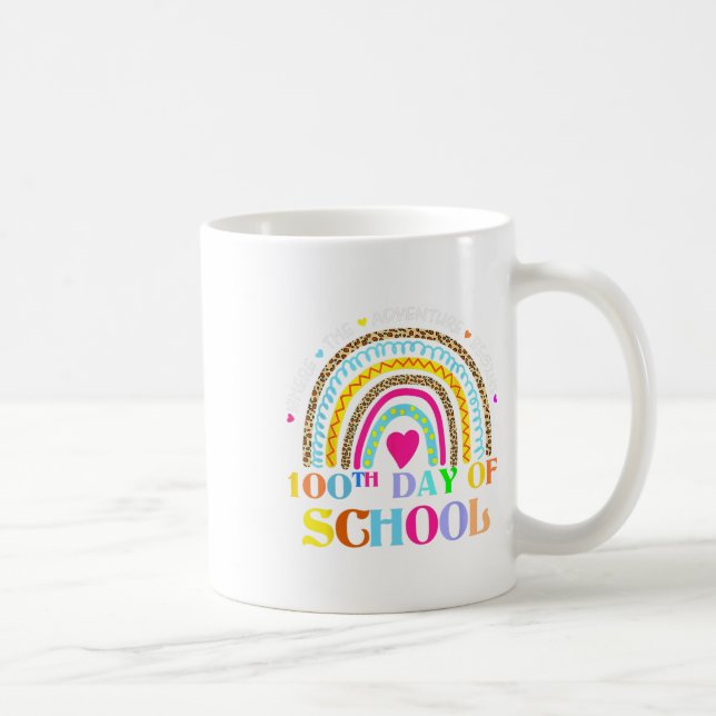 Lärardagen - 100 dagar Smartare regnbåge Kaffemugg (Höger)