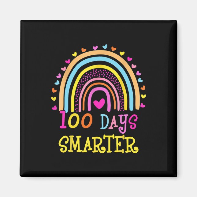 Lärardagen 100 dagar Smartare regnbåge Magnet (Framsidan)