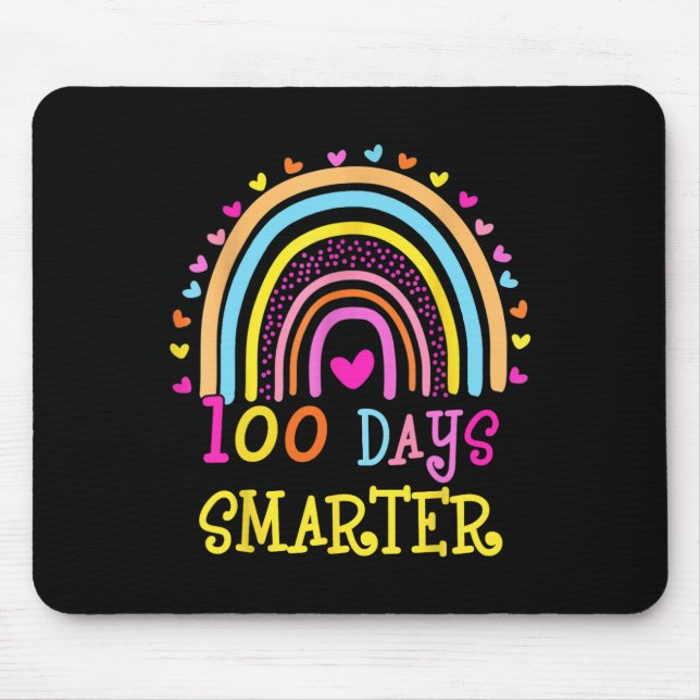 Lärardagen 100 dagar Smartare regnbåge Musmatta (Framsidan)