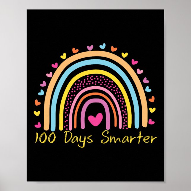Lärardagen 100 dagar Smartare regnbåge Poster (Framsidan)