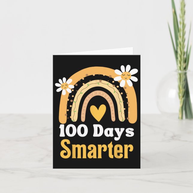 Lärardagen 100 dagar Smarter Boho Rainbo Kort (Framsida)