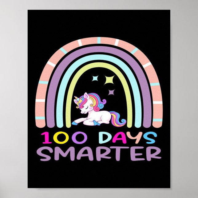 Lärardagen 100 dagar Smarter Rainbow Uni Poster (Framsidan)