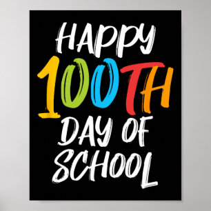Lärardagen Boys Girls Kids Lycklig 100 Da Poster
