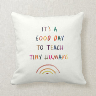Lärardagen Bra Day Tiny Humans Modern Roligt Typo Kudde