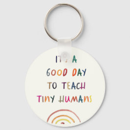 Lärardagen Bra Day Tiny Humans Modern Roligt Typog Nyckelring
