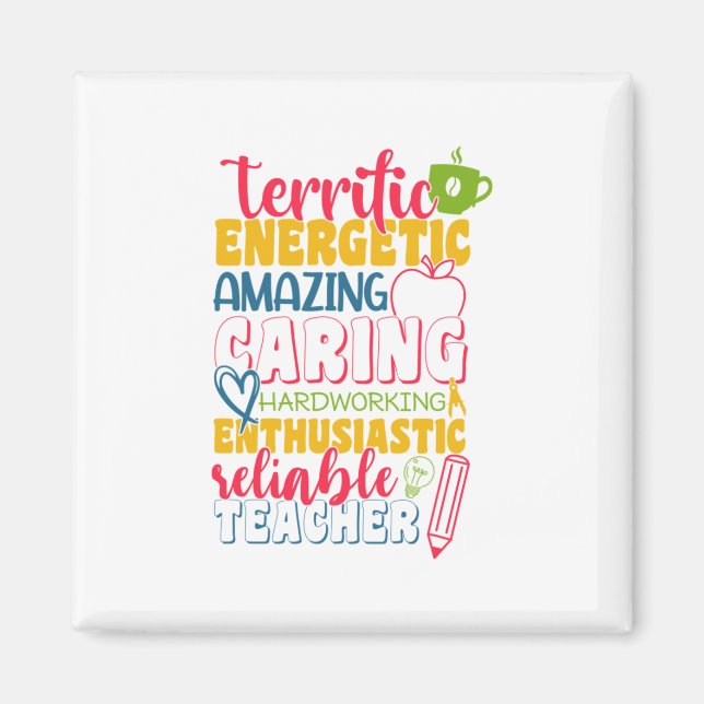 Lärardagen Fantastisk Caring Teacher Magnet (Framsidan)