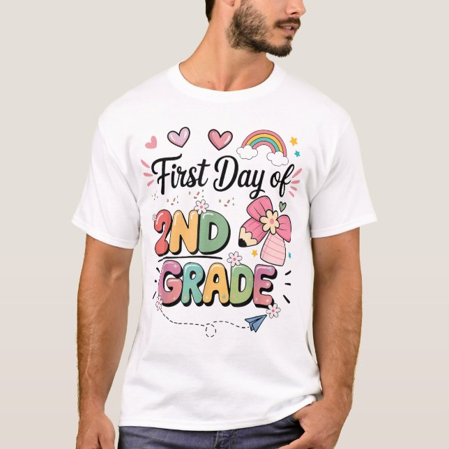 Lärardagen i andra Klass Back to school T Shirt (Framsida)