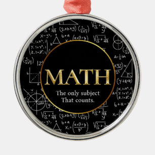 Lärardagen Math Teacher Fantastisk Guld Julgransprydnad Metall