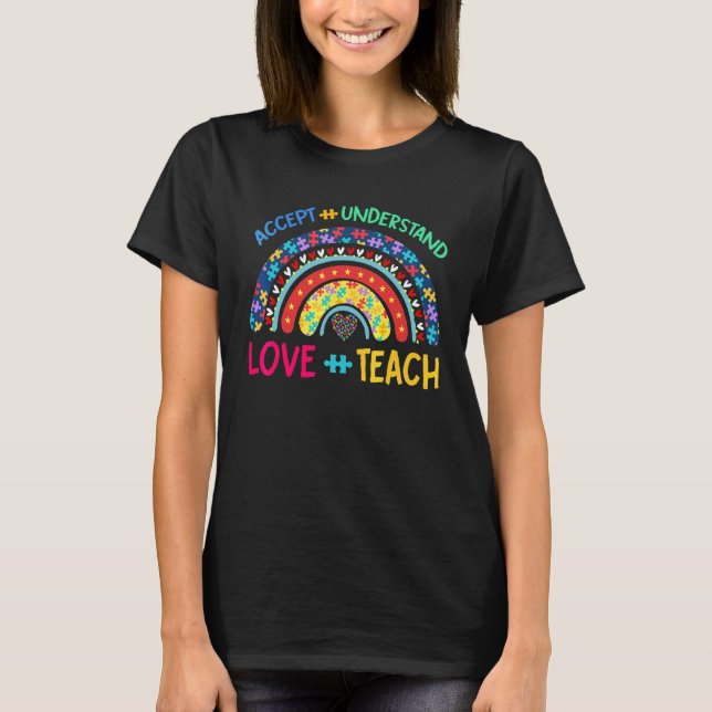 Lärardagstidning Lärare Teach Accept Understa T Shirt (Framsida)