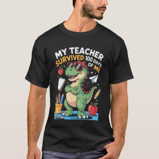 Lärardinosaurie 100 dagar av mig grundskola t shirt