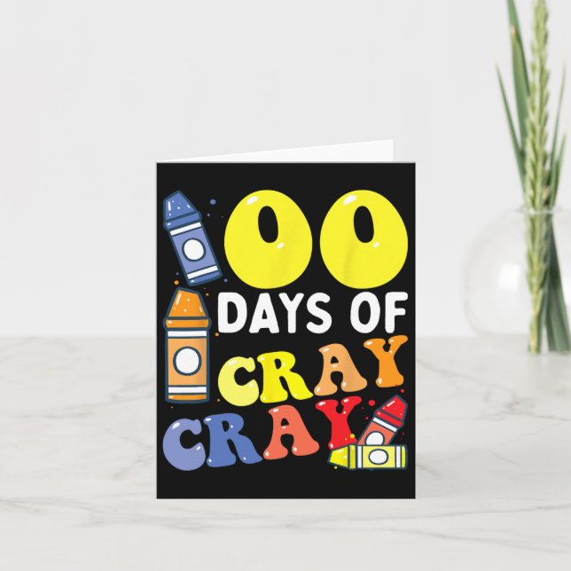 Lärare 100 dagar Cray Cray 100 Day of School Boy Kort (Framsida)