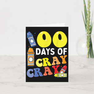 Lärare 100 dagar Cray Cray 100 Day of School Boy Kort