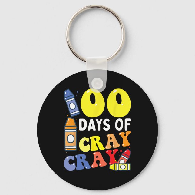 Lärare 100 dagar Cray Cray 100 Day of School Boy Nyckelring (Framsida)