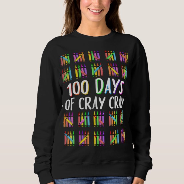 Lärare 100 dagar Cray Cray 100 Day of School Boy T Shirt (Framsida)