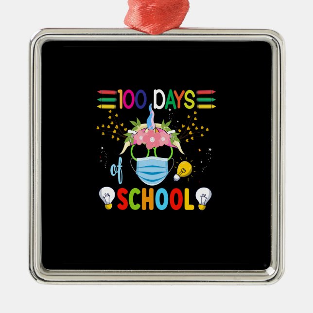 Lärare 100 dagar i skolan julgransprydnad metall (Framsidan)