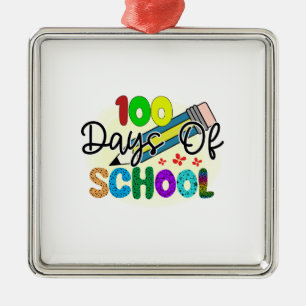 Lärare 100 dagar i skolan julgransprydnad metall