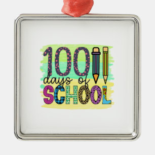 Lärare 100 dagar i skolan julgransprydnad metall