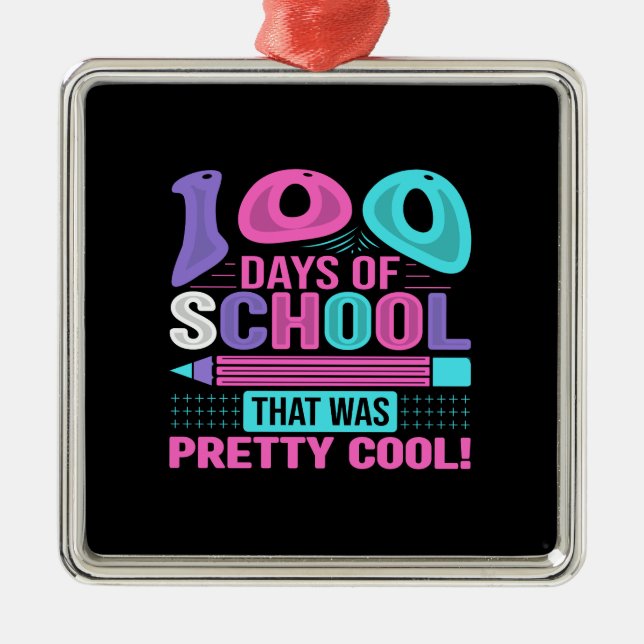Lärare 100 dagar i skolan som var Söt Coola Julgransprydnad Metall (Framsidan)