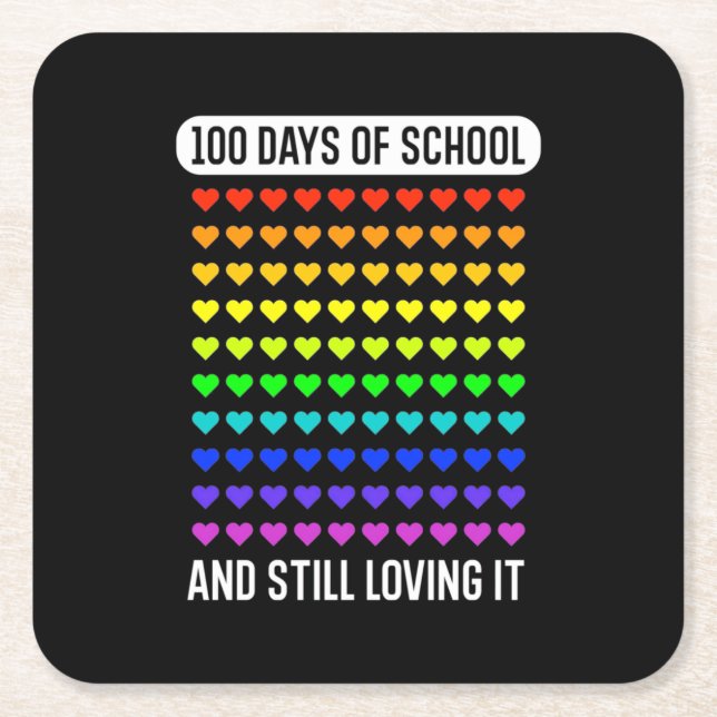 Lärare 100 dagar i skolan underlägg papper kvadrat (Framsidan)
