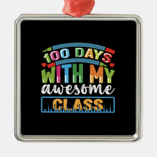 Lärare 100 dagar med min Fantastisk-klass Julgransprydnad Metall