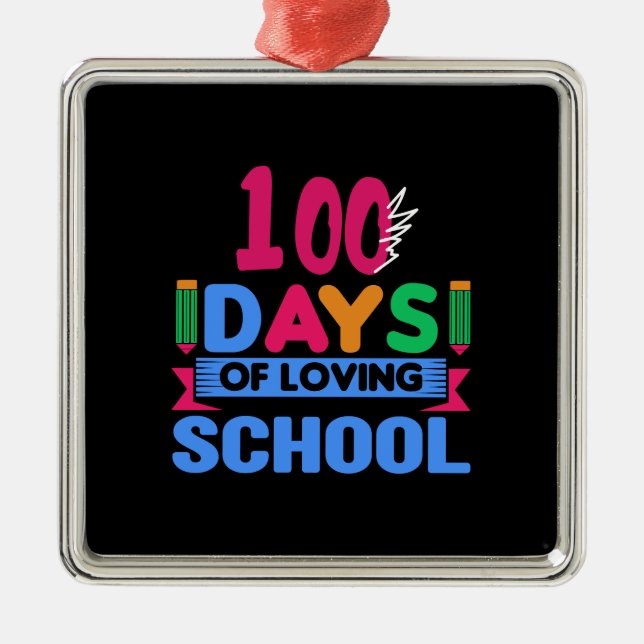 Lärare 100 dagars Loving School Julgransprydnad Metall (Framsidan)