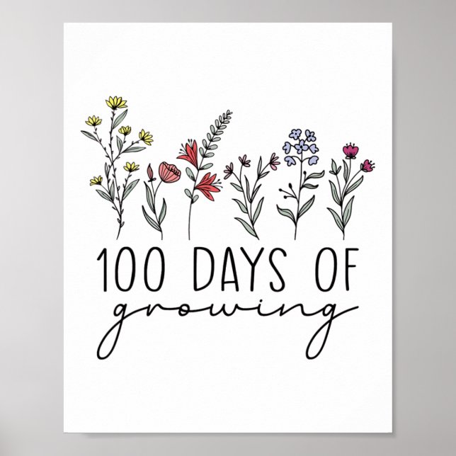 Lärare 100 dagars tillväxt 100 dagar Firande t Poster (Framsidan)