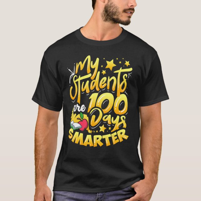 Lärare 100 skoldag 100 dagar smartare t shirt (Framsida)