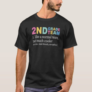 Lärare 2ND klass som ett vanligt team men mycket T Shirt