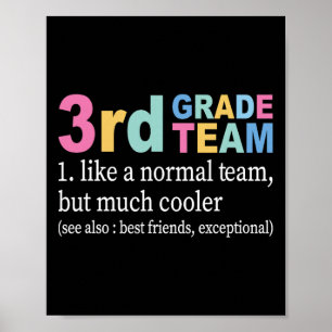 Lärare 3:e Klass-teamet som ett vanligt team men m Poster