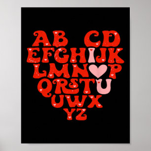 Lärare Abc Alfabetet Jag Älskar Dig Hjärta Alla Hj Poster