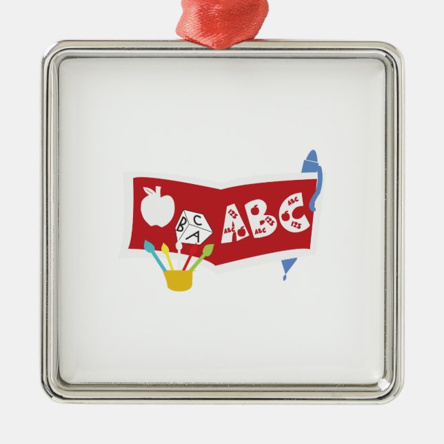 Lärare ABC Julgransprydnad Metall (Framsidan)