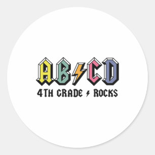 Lärare Abcd Rock 4:e klass Rocks Ck till skolan Runt Klistermärke