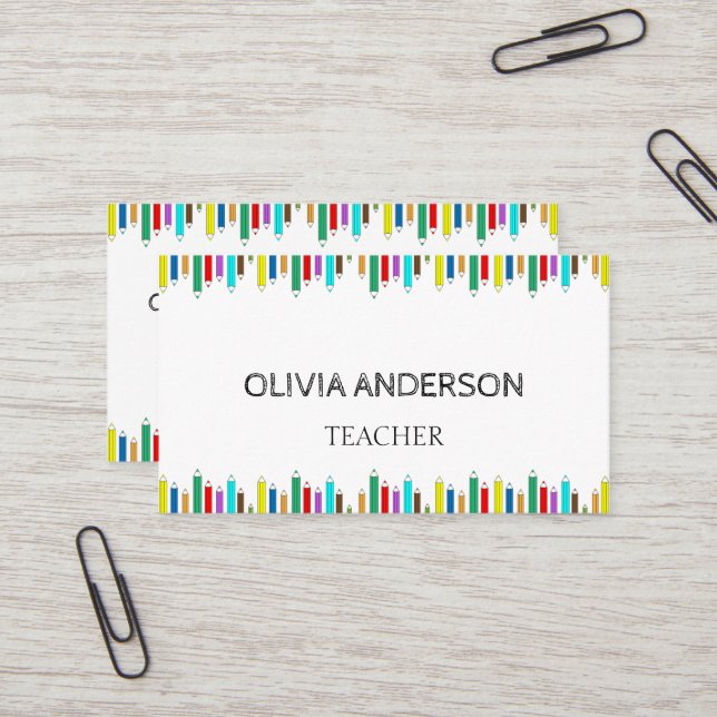 Lärare | Affärskort i Tutor White Visitkort (Fram/Back In Situ)