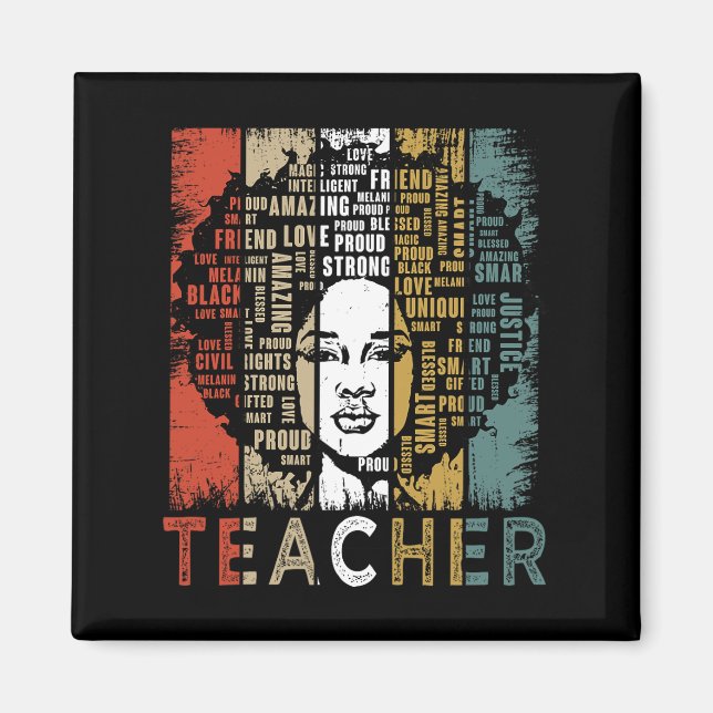 Lärare Afro African American Black History Magnet (Framsidan)