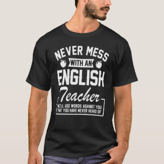 Lärare aldrig med engelsk lärare t shirt