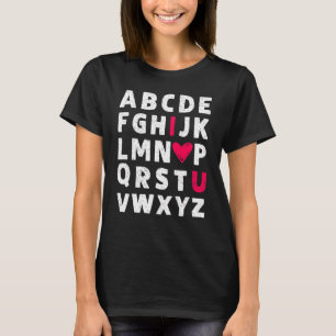 Lärare Alla hjärtans dag Abc I Kärlek du Alphabet T Shirt