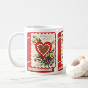 Lärare Alla hjärtans dag, Antik bok Hjärtan och bl Kaffemugg