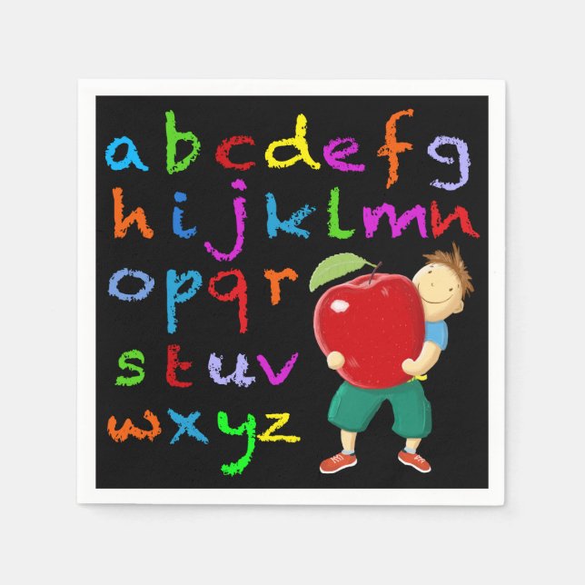Lärare Alphabet Pappersservett (Framsidan)