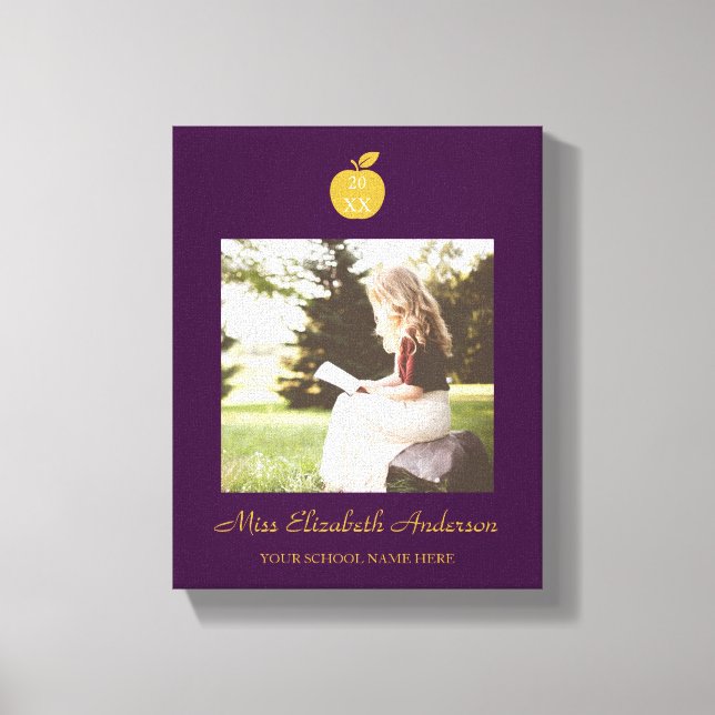 Lärare Äpple Examen Canvastryck (Framsida)