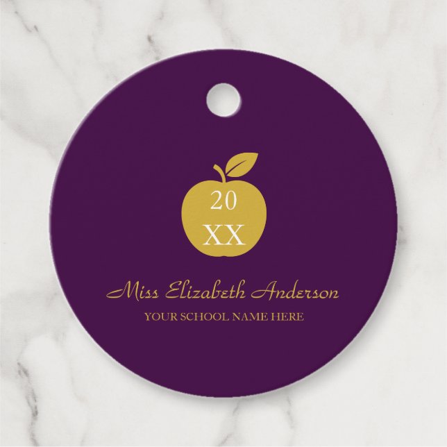 Lärare Äpple Examen Gåvor Etiketter (Framsida)